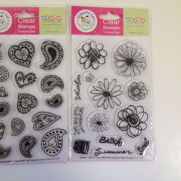 (3) Scrappy Cat Clear Stamp Sets Birthday Bandanarama Sunny Days Cardmakers - Picture 12 of 12